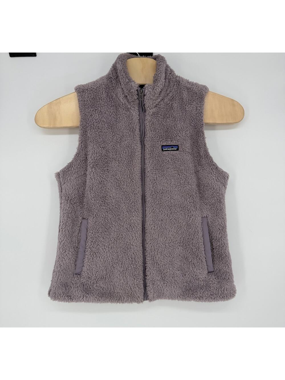 Patagonia Women's Los Gatos Fleece Vest Rustic Gray Purple Sherpa Size XL - Picture 1 of 12